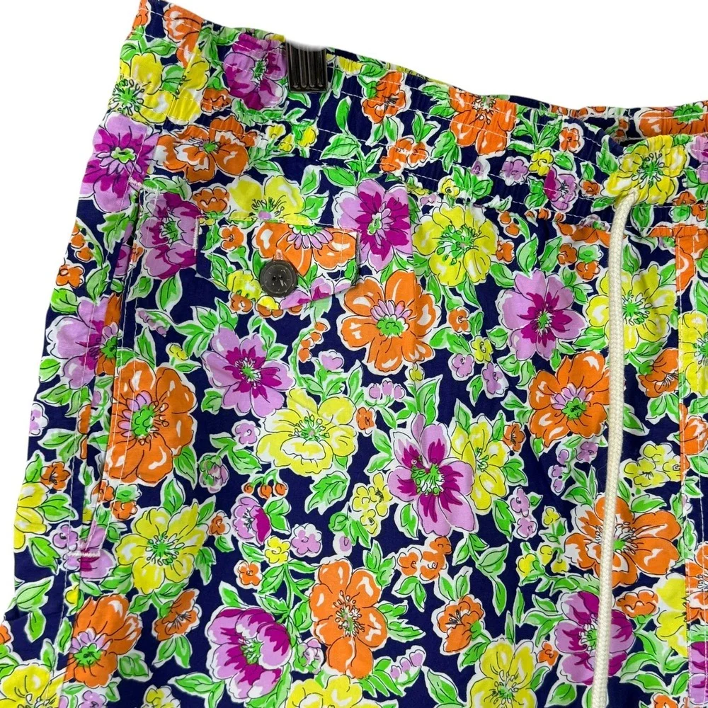 Polo Ralph Lauren Swim Trunks Men XL Multicolor Floral Drawstring Mesh Lining‎